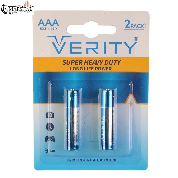 باتری نیم قلمی وریتی مدل Super Heavy Duty بسته 2 عددی