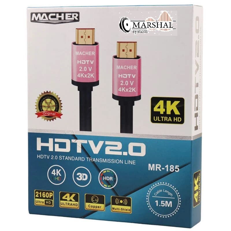 خرید کابل HDMI مچر کد 4K مدل MR-185 طول 1.5متر با قیمت مناسب بازار