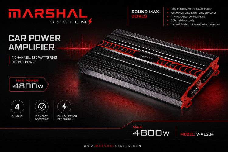 آمپلی فایر خودرو وریتی مدل v-a1204(120Rms)